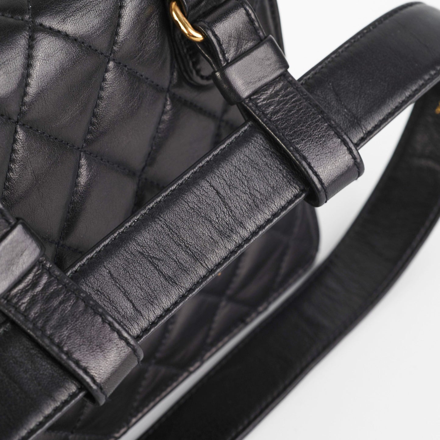 Chanel  Square Mini Black Lambskin Belt Bag Size 70