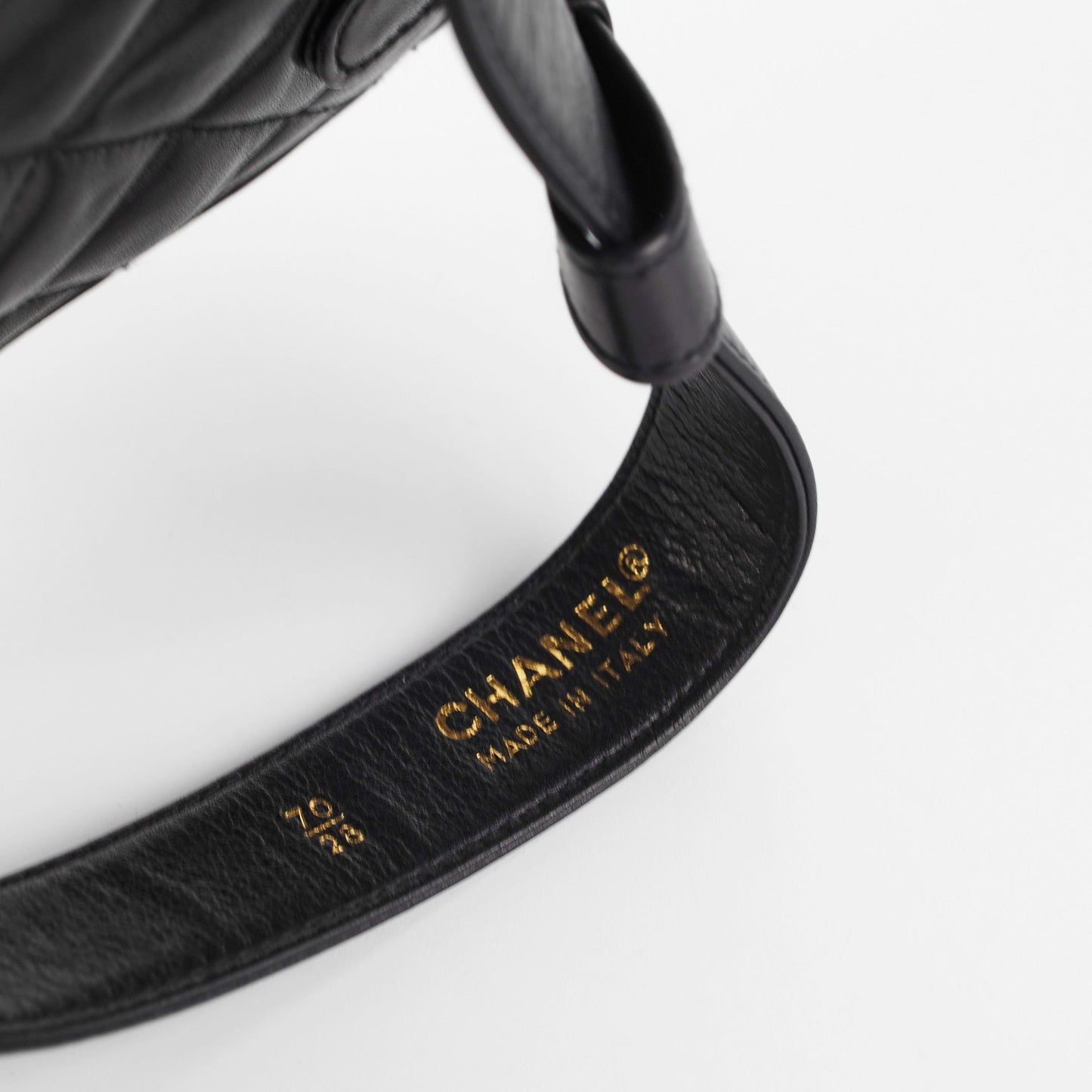 Chanel  Square Mini Black Lambskin Belt Bag Size 70