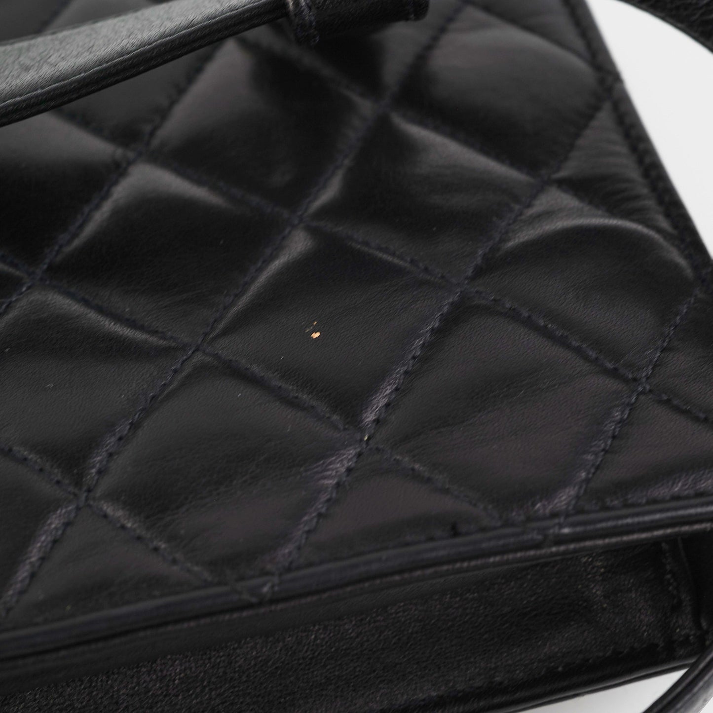 Chanel  Square Mini Black Lambskin Belt Bag Size 70