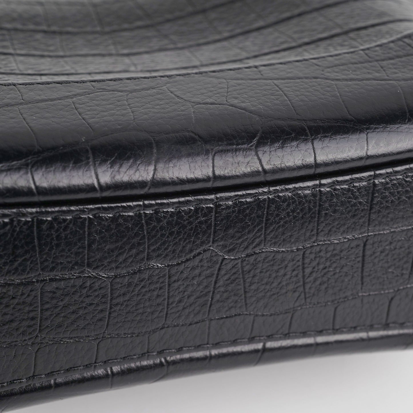 Chanel Small Gabrielle Black Croc Embossed Bag