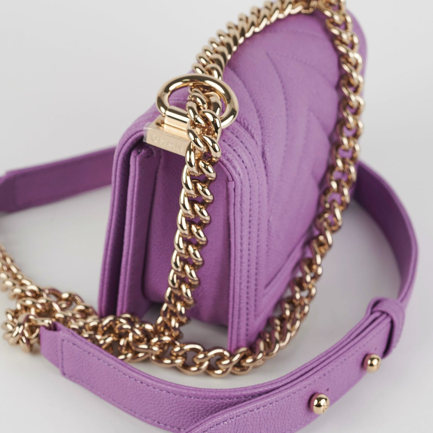 Chanel Extra Mini Boy Purple Chevron - Microchipped