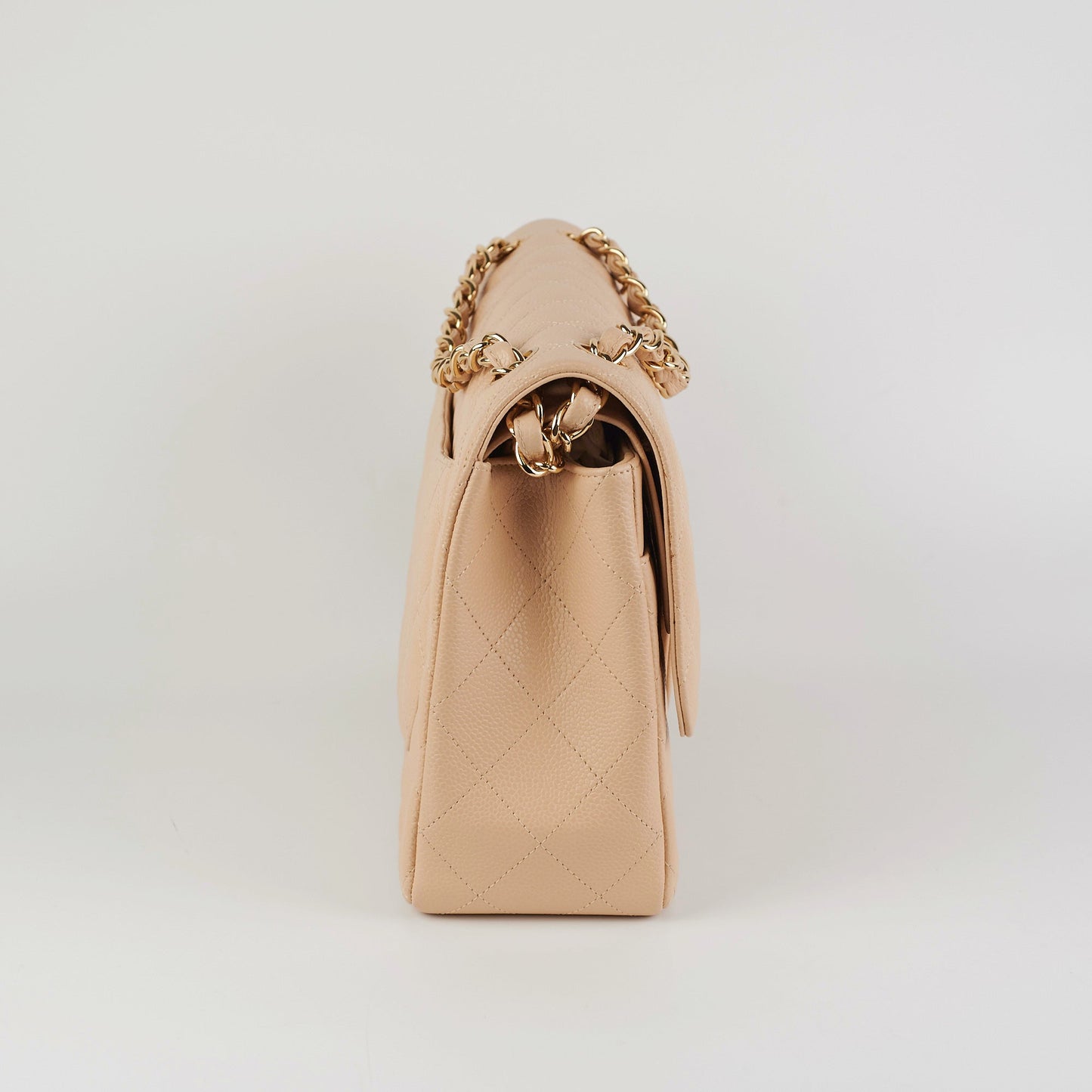 Chanel Classic Double Flap Jumbo Beige Caviar Bag
