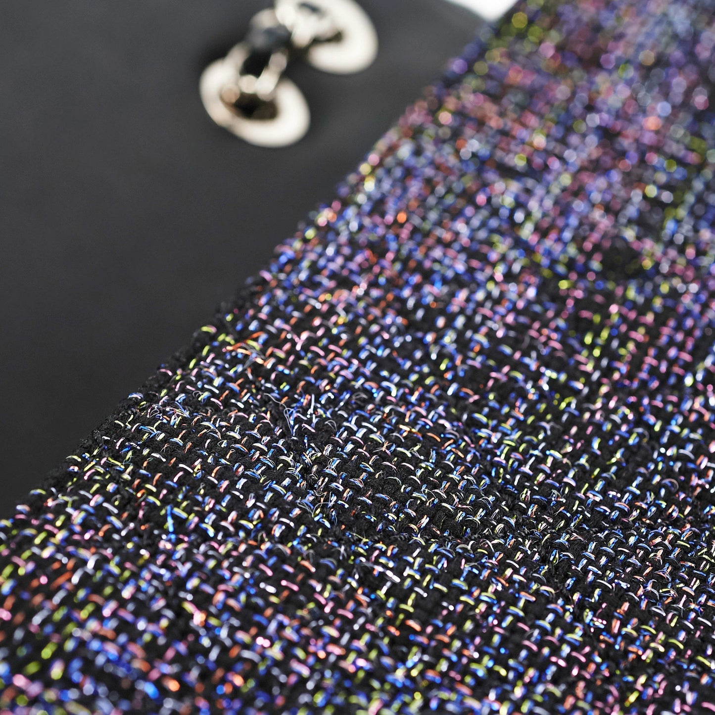 Chanel Seasonal Tweed Black Flap Bag