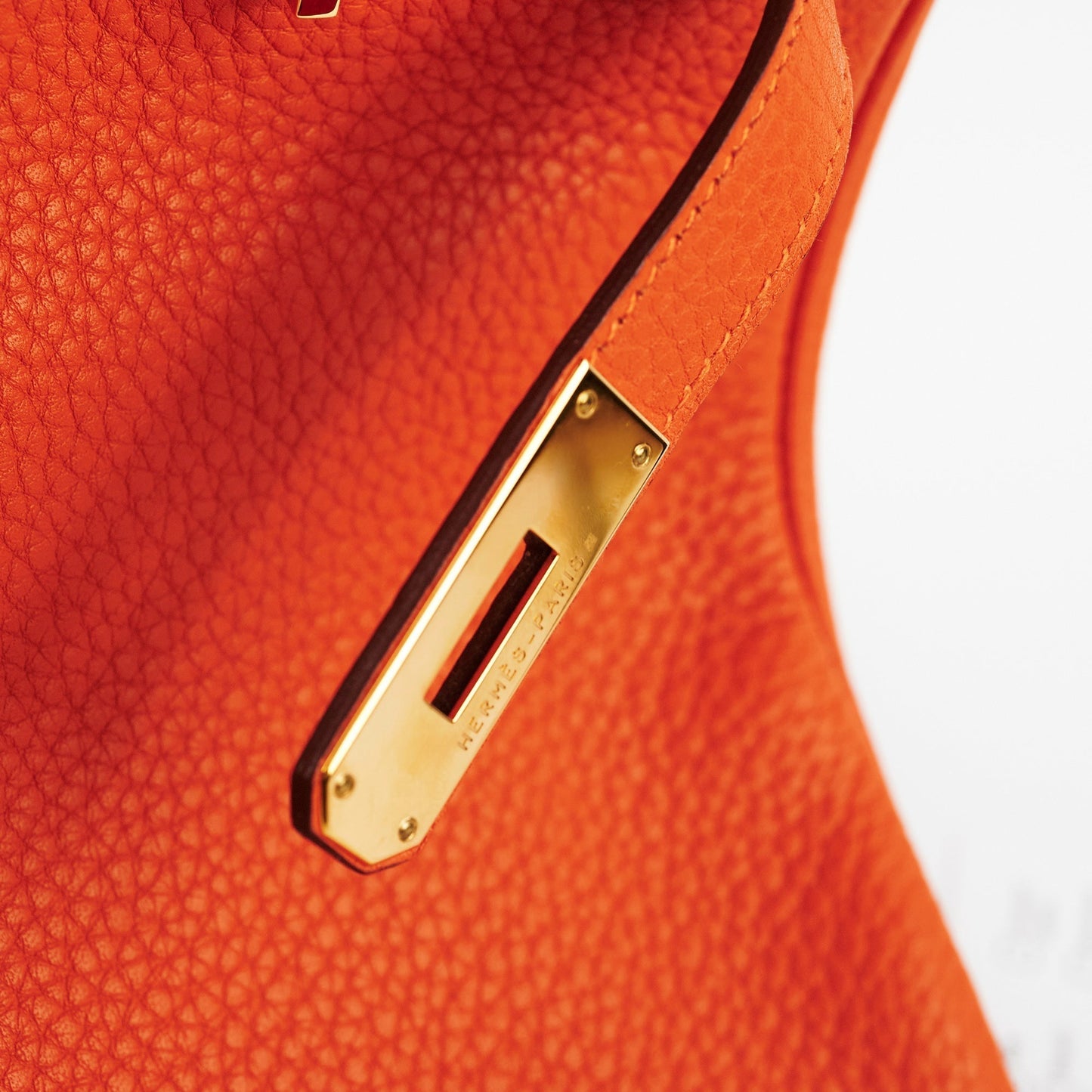 Hermes Birkin 35 Clemence Orange O Square Stamp