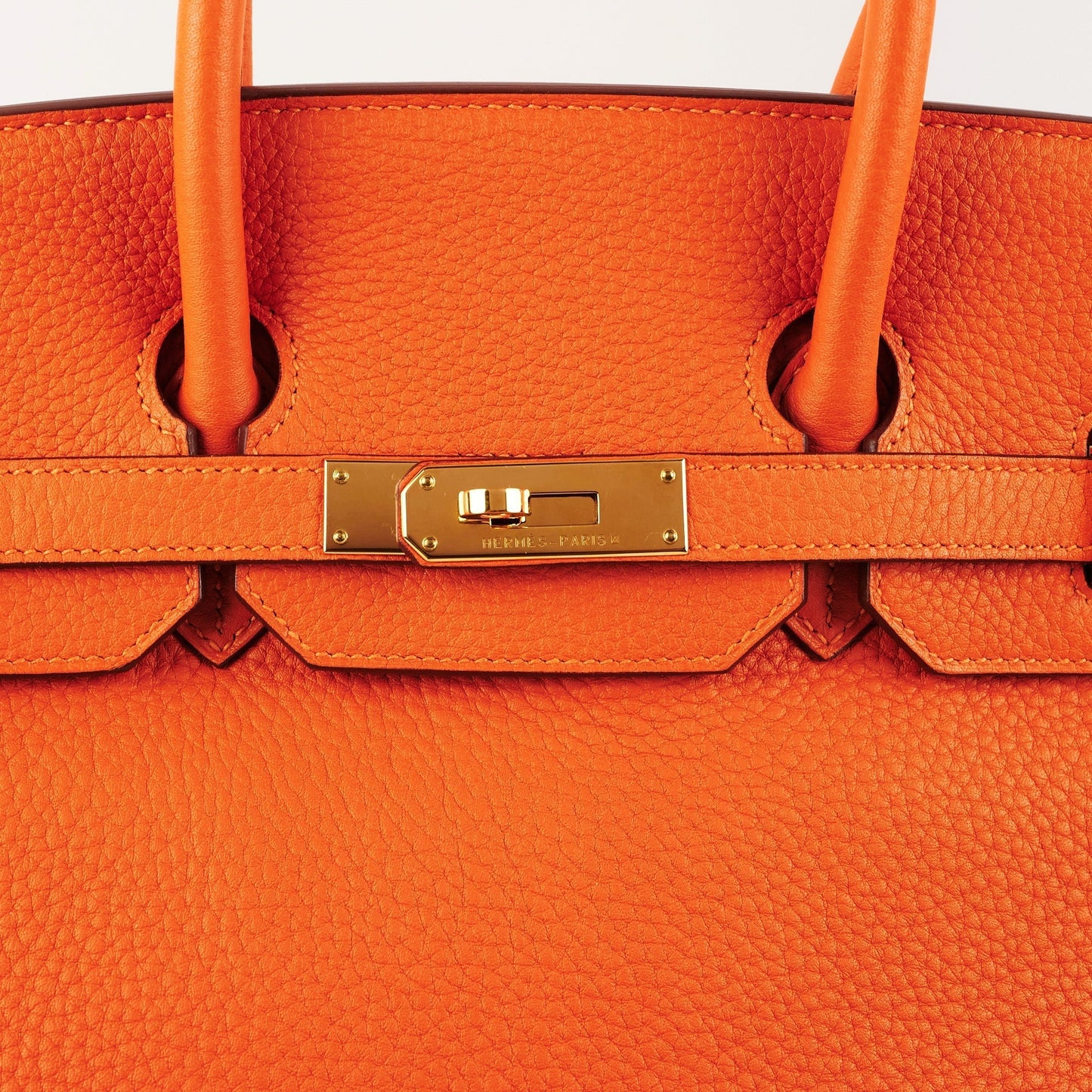 Hermes Birkin 35 Clemence Orange O Square Stamp