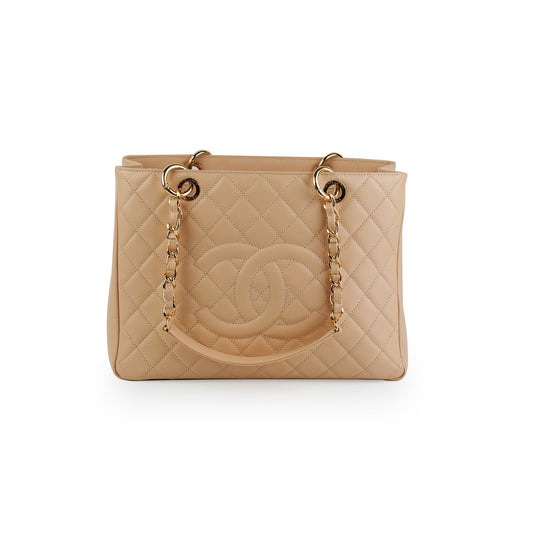 Chanel GST Grand Shopping Tote Beige Clair Caviar