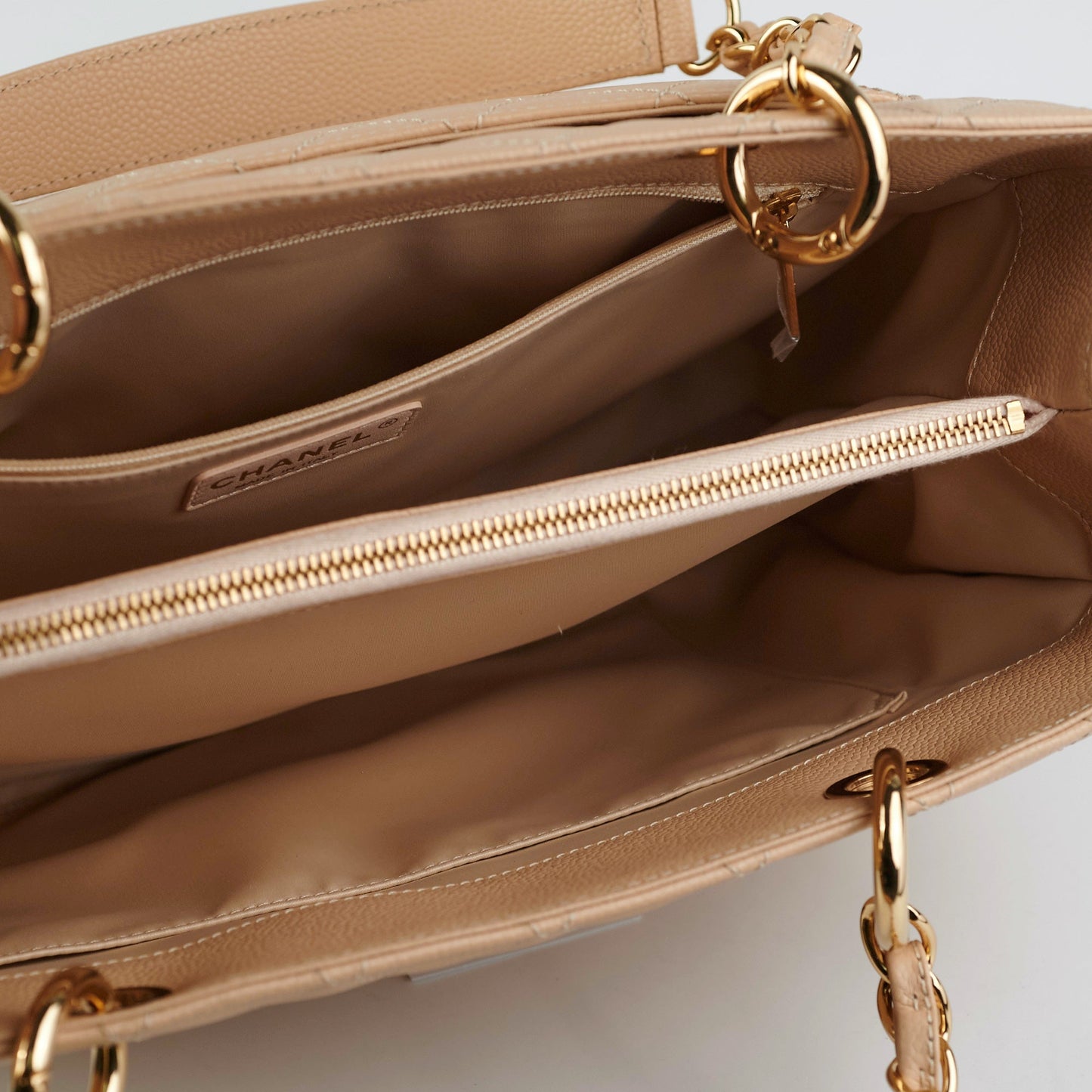 Chanel GST Grand Shopping Tote Beige Clair Caviar