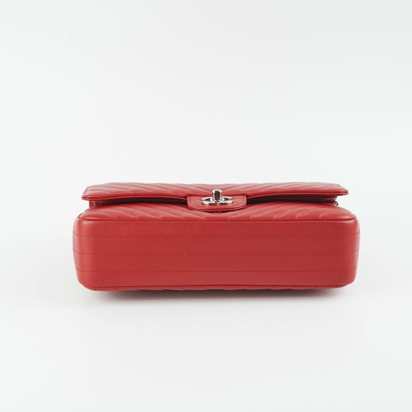 ITEM 27 - Chanel Chevron Classic Medium/Large Flap Red 16S