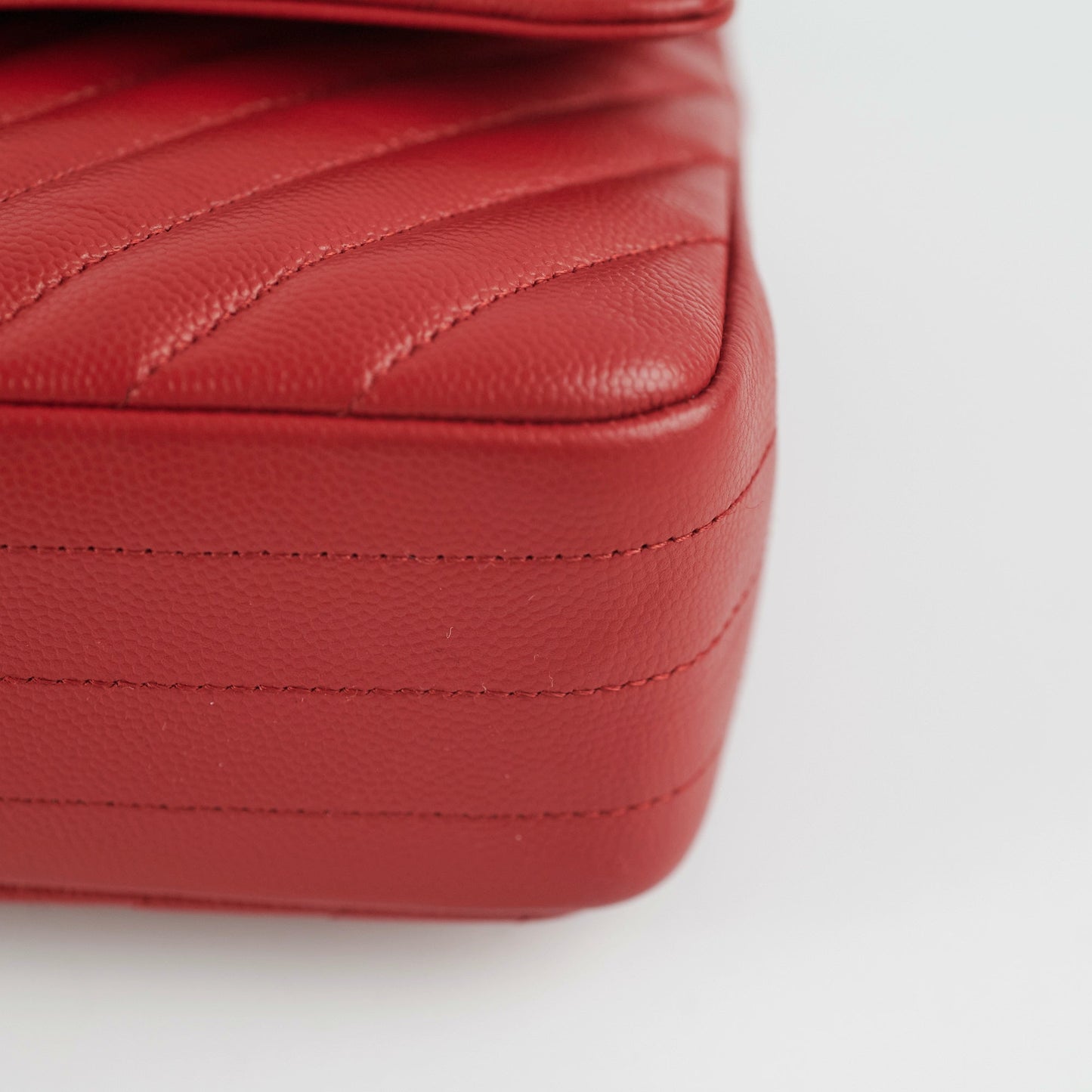 ITEM 27 - Chanel Chevron Classic Medium/Large Flap Red 16S
