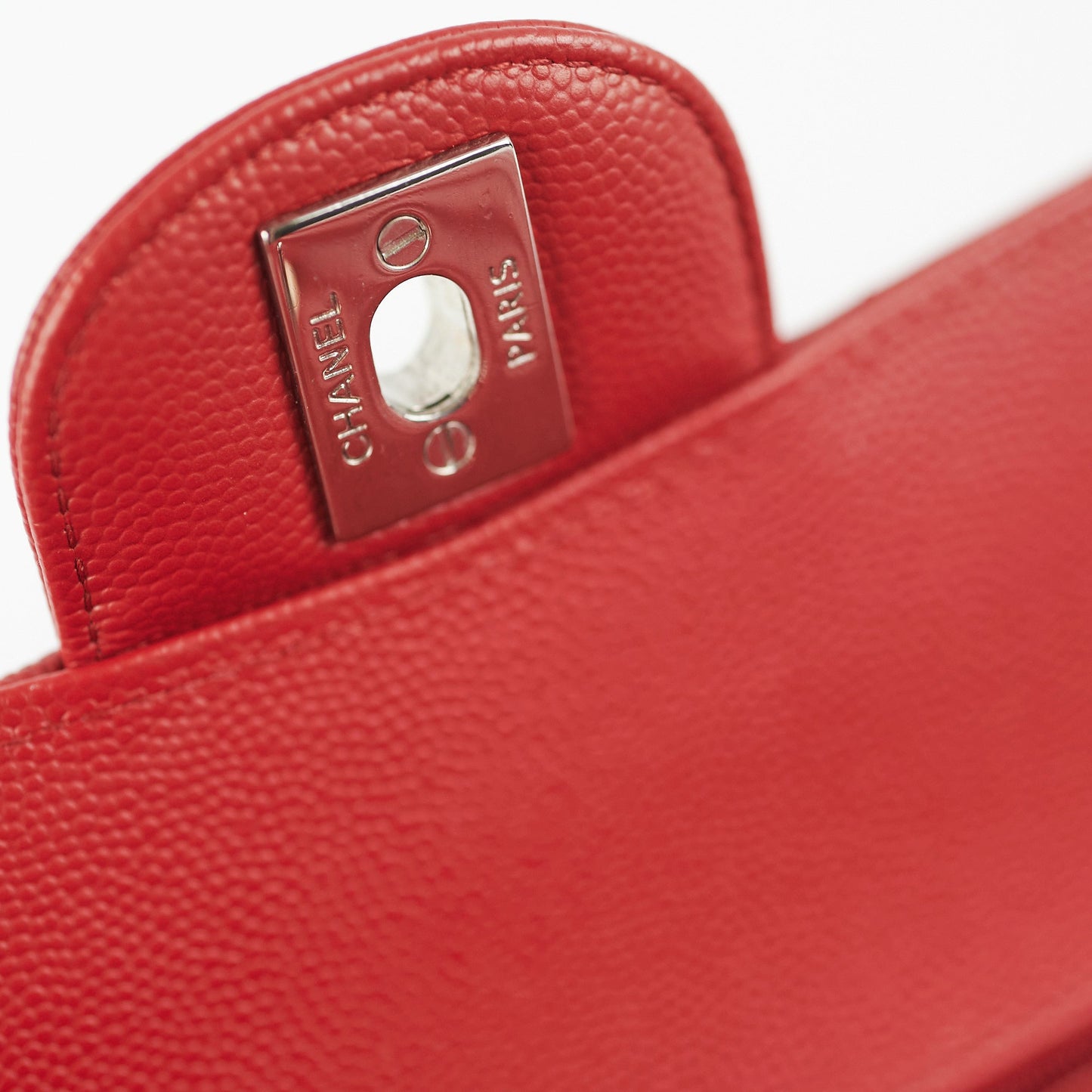 ITEM 27 - Chanel Chevron Classic Medium/Large Flap Red 16S