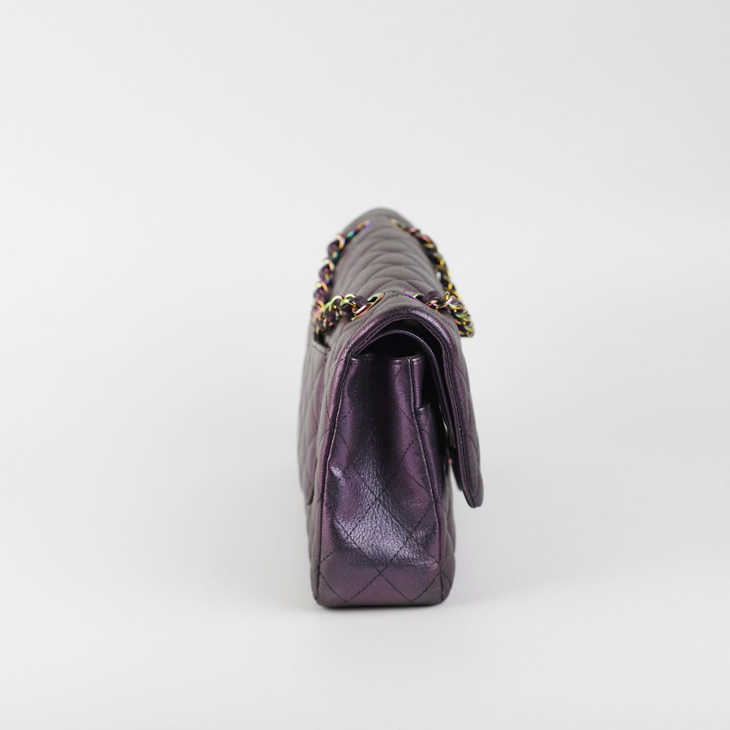 Chanel 16C Classic Flap Medium/Large Iridescent Mermaid Purplle Bag
