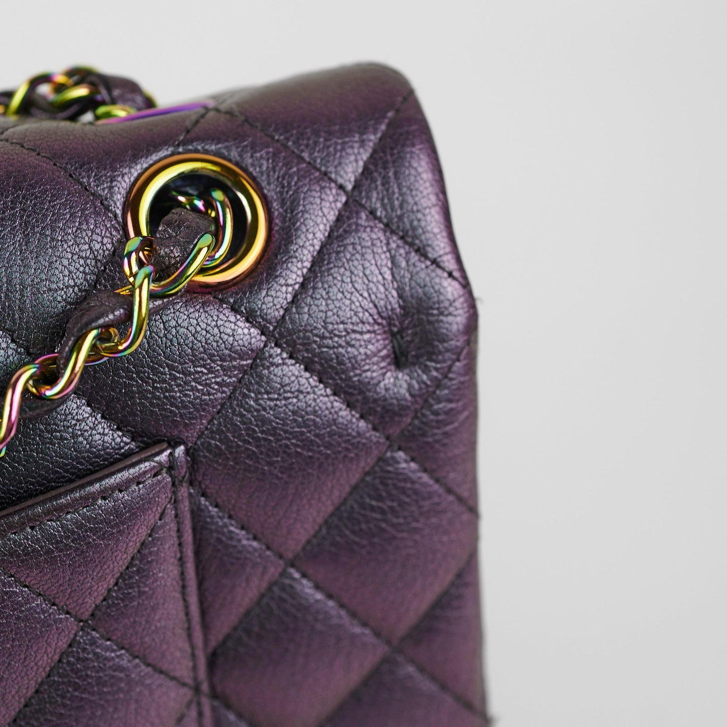 Chanel 16C Classic Flap Medium/Large Iridescent Mermaid Purplle Bag