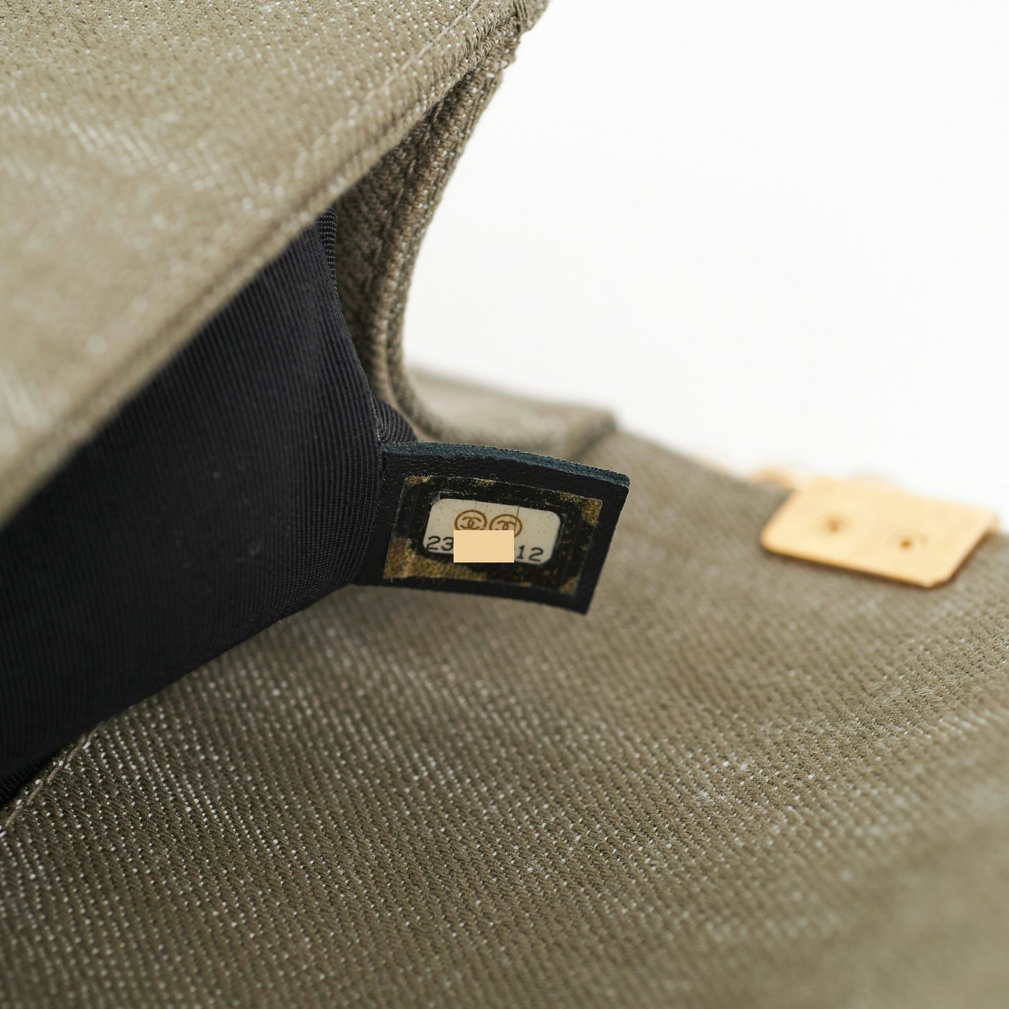 Chanel Old Medium Boy Denim Olive Shoulder Bag