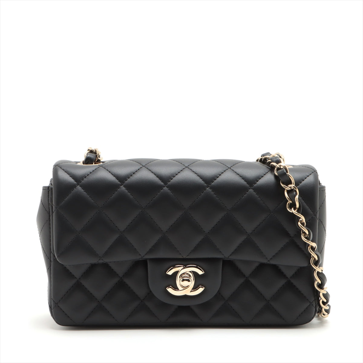 Chanel Mini Rectangular Lambskin Black Crossbody Bag (microchipped)