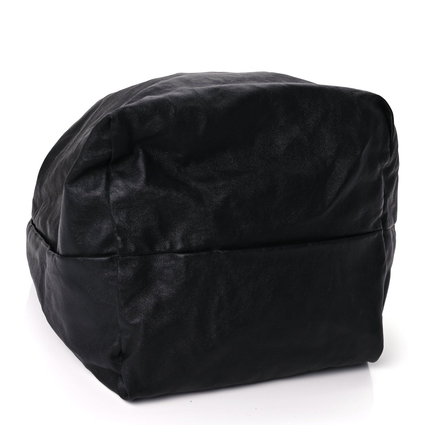 Saint Laurent Smooth Calfskin Teddy Drawstring Bag Black