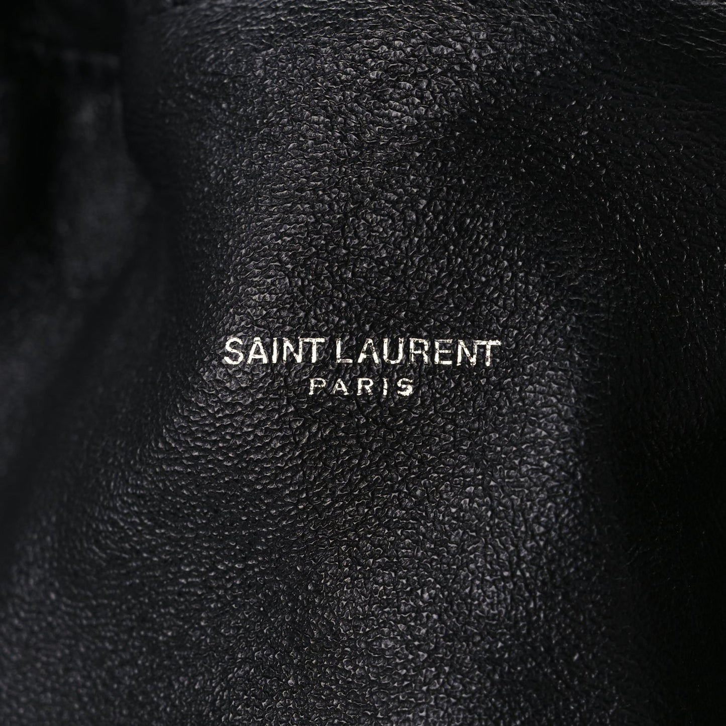 Saint Laurent Smooth Calfskin Teddy Drawstring Bag Black