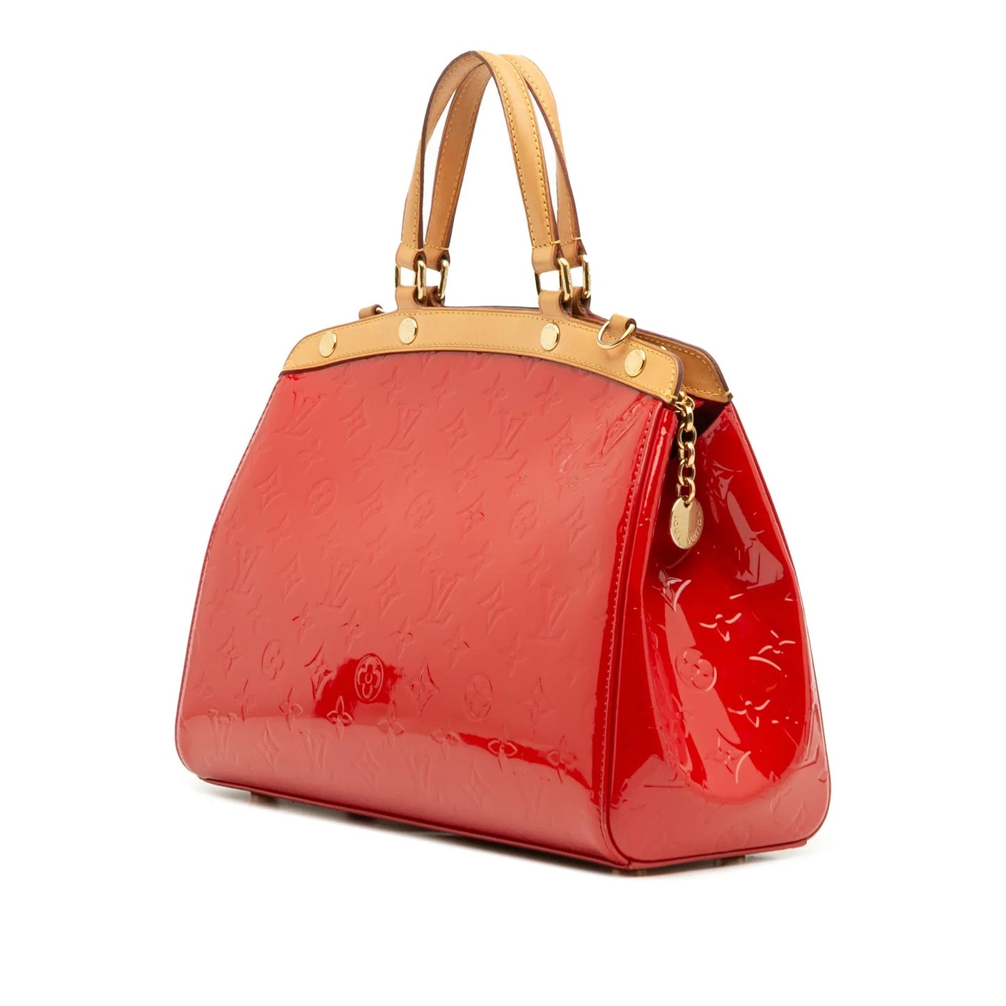 Red Louis Vuitton Monogram Vernis Brea MM Satchel