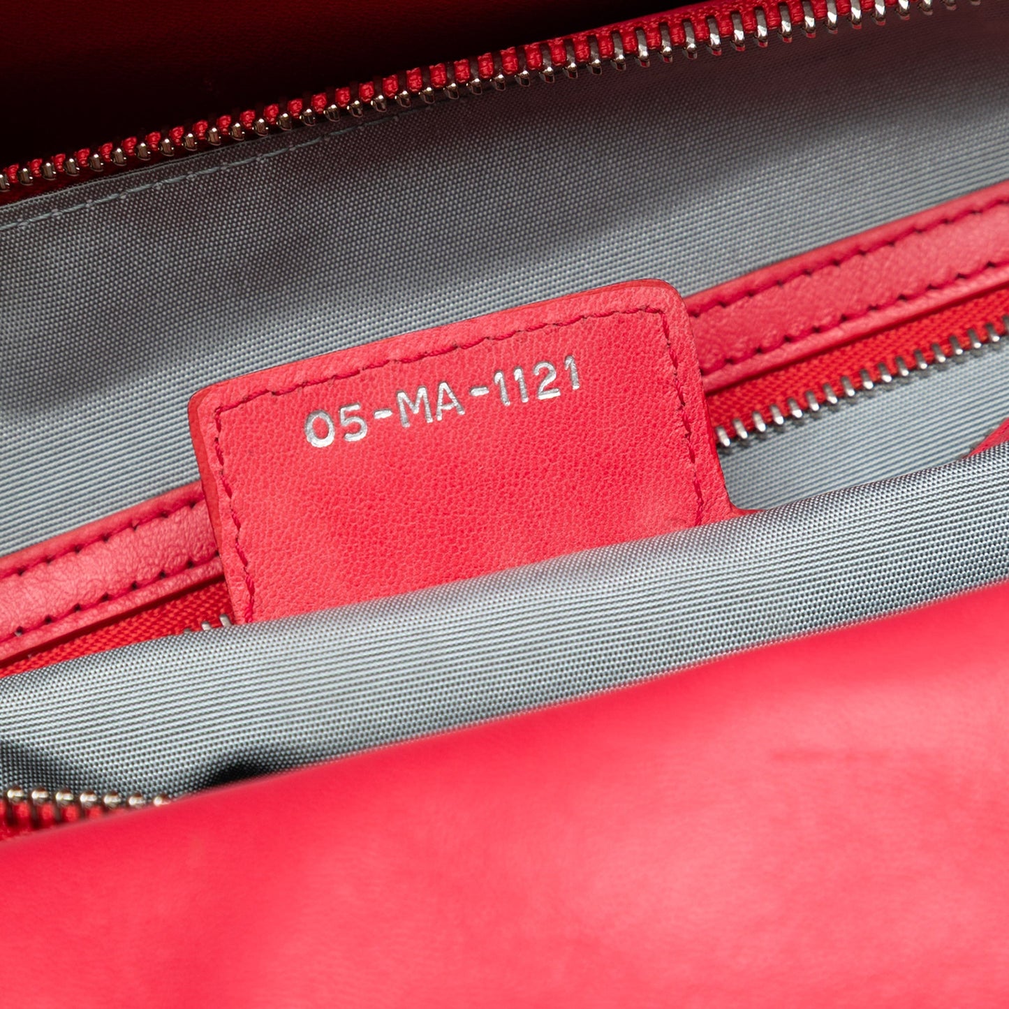 Red Dior Medium Lambskin Cannage Polochon Granville Satchel