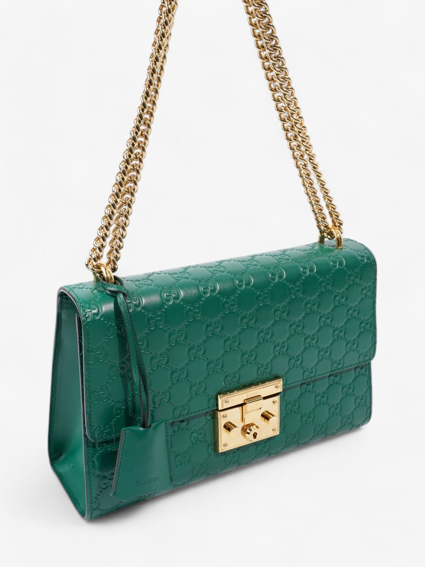 Gucci Padlock Emerald Calfskin Leather Medium