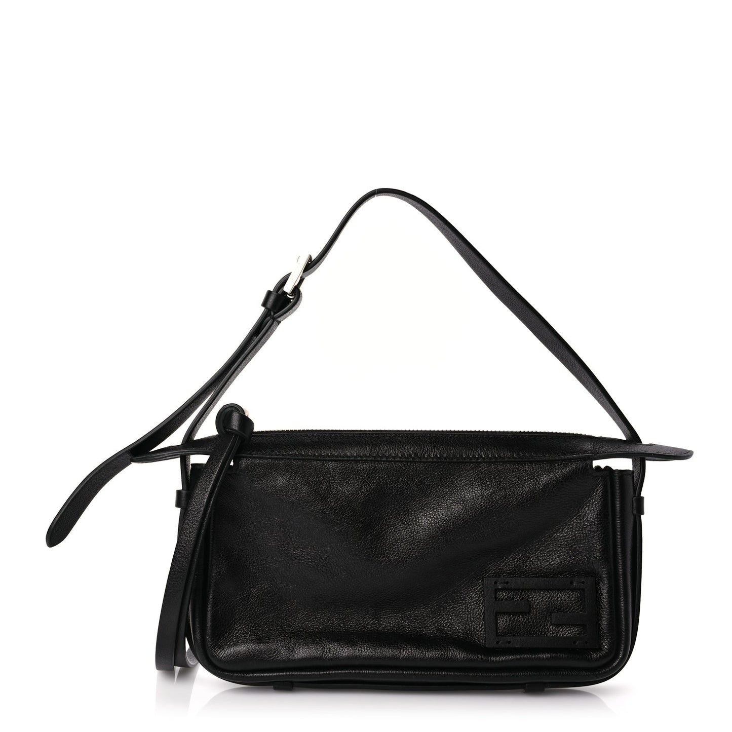 Fendi Vitello Mini Simply Fendi Shoulder Bag Black