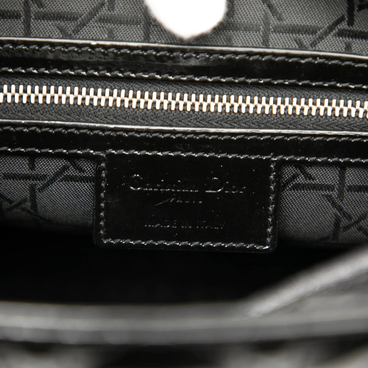 Black Dior Large Patent Cannage Lady Dior Satchel