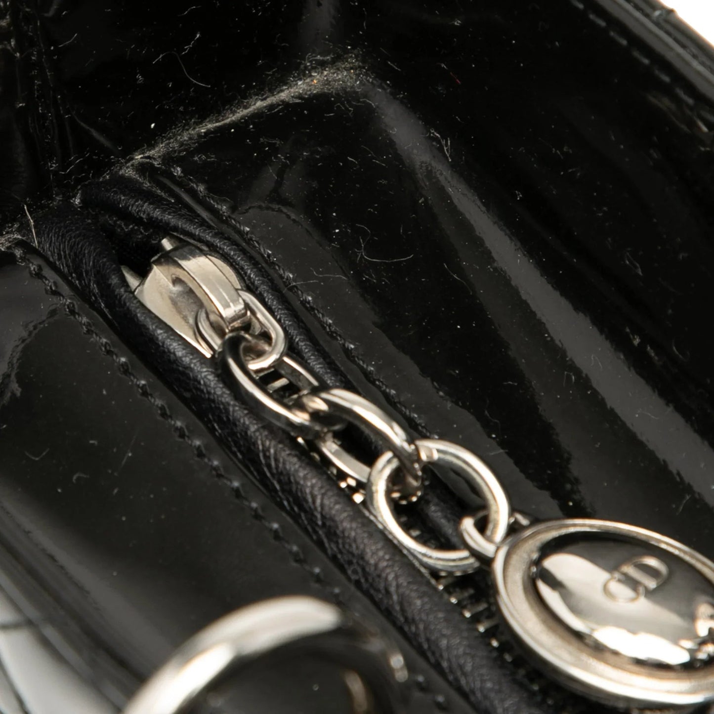 Black Dior Large Patent Cannage Lady Dior Satchel
