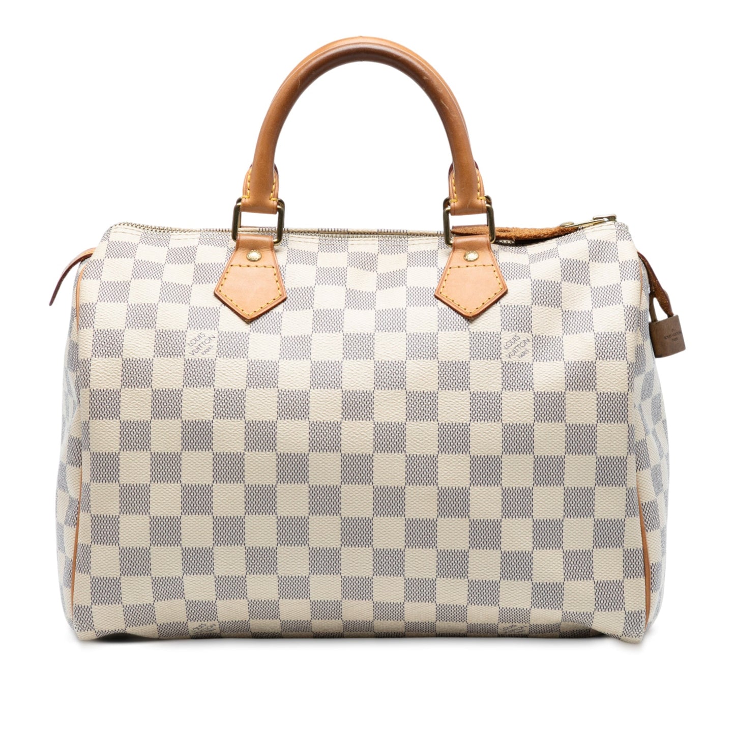 White Louis Vuitton Damier Azur Speedy 30 Boston Bag
