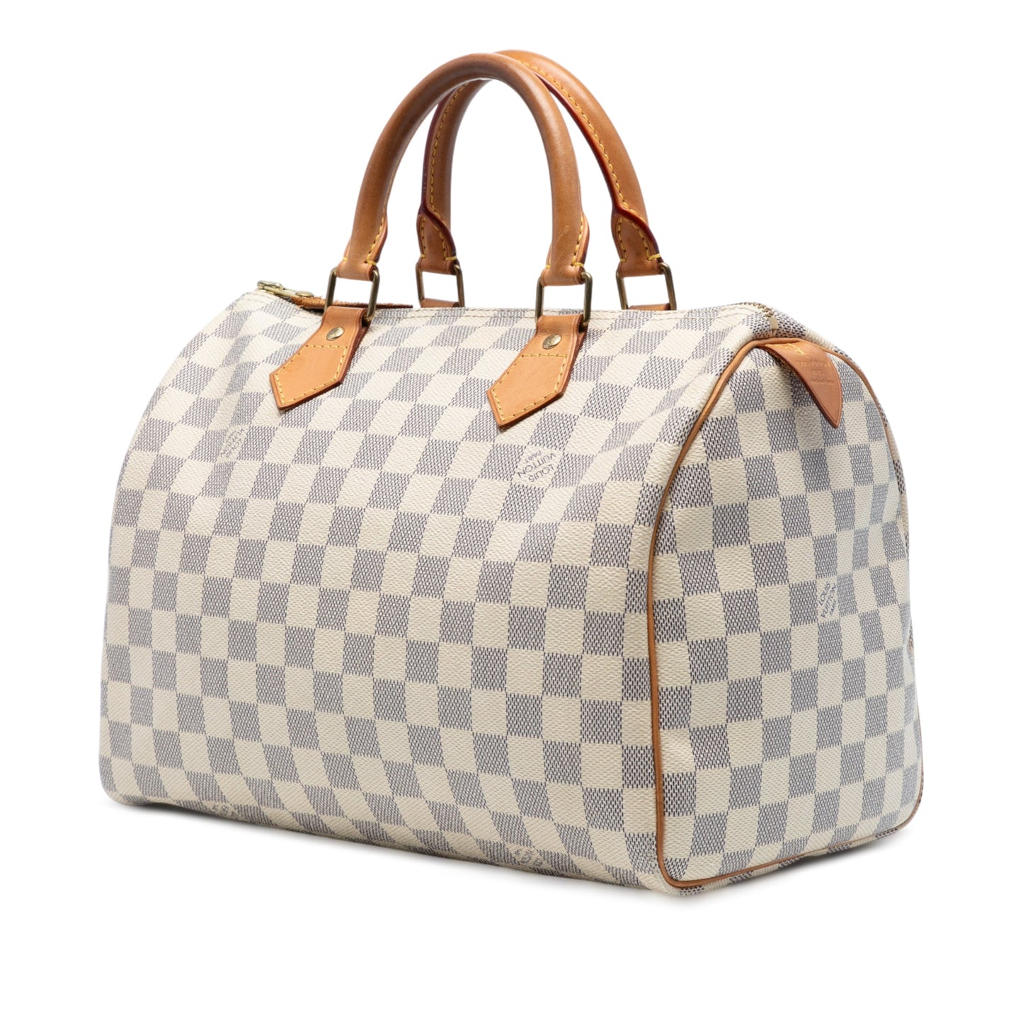White Louis Vuitton Damier Azur Speedy 30 Boston Bag