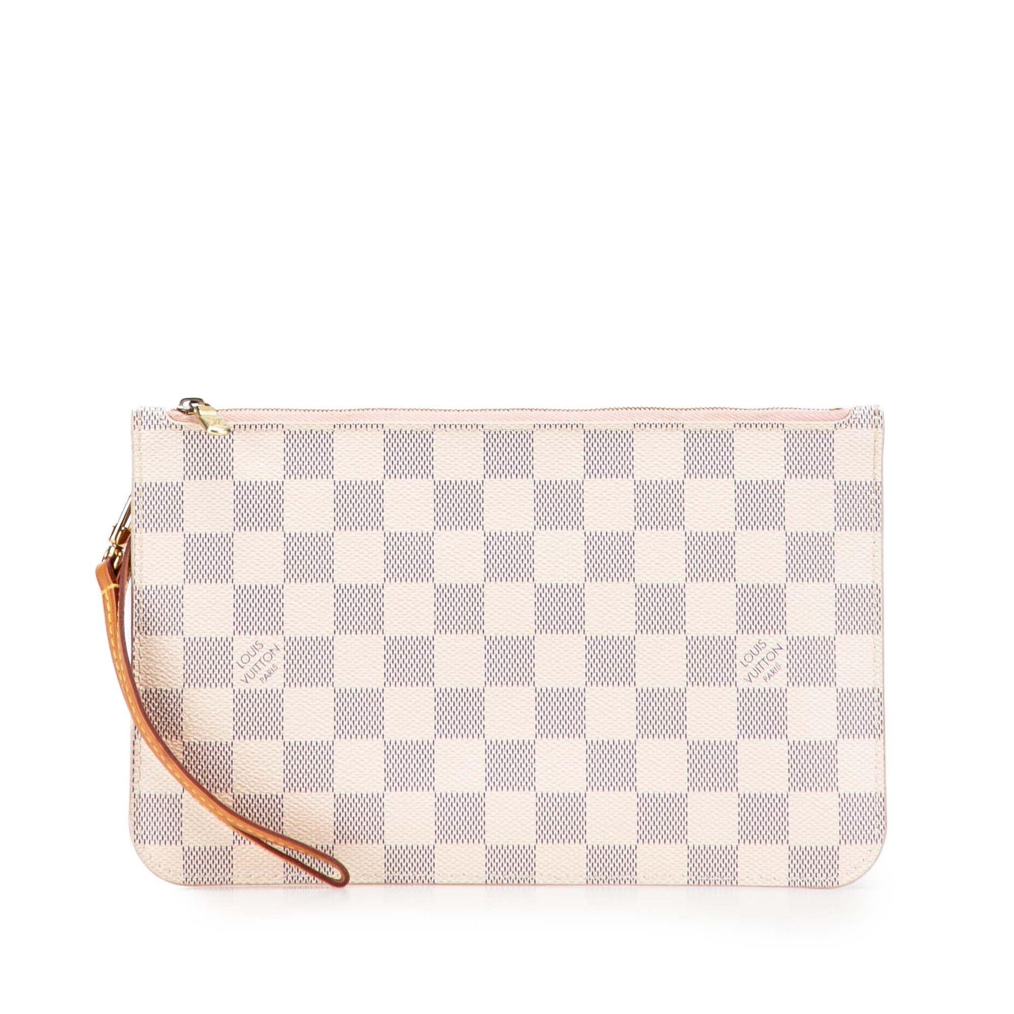 White Louis Vuitton Damier Azur Neverfull MM Pouch