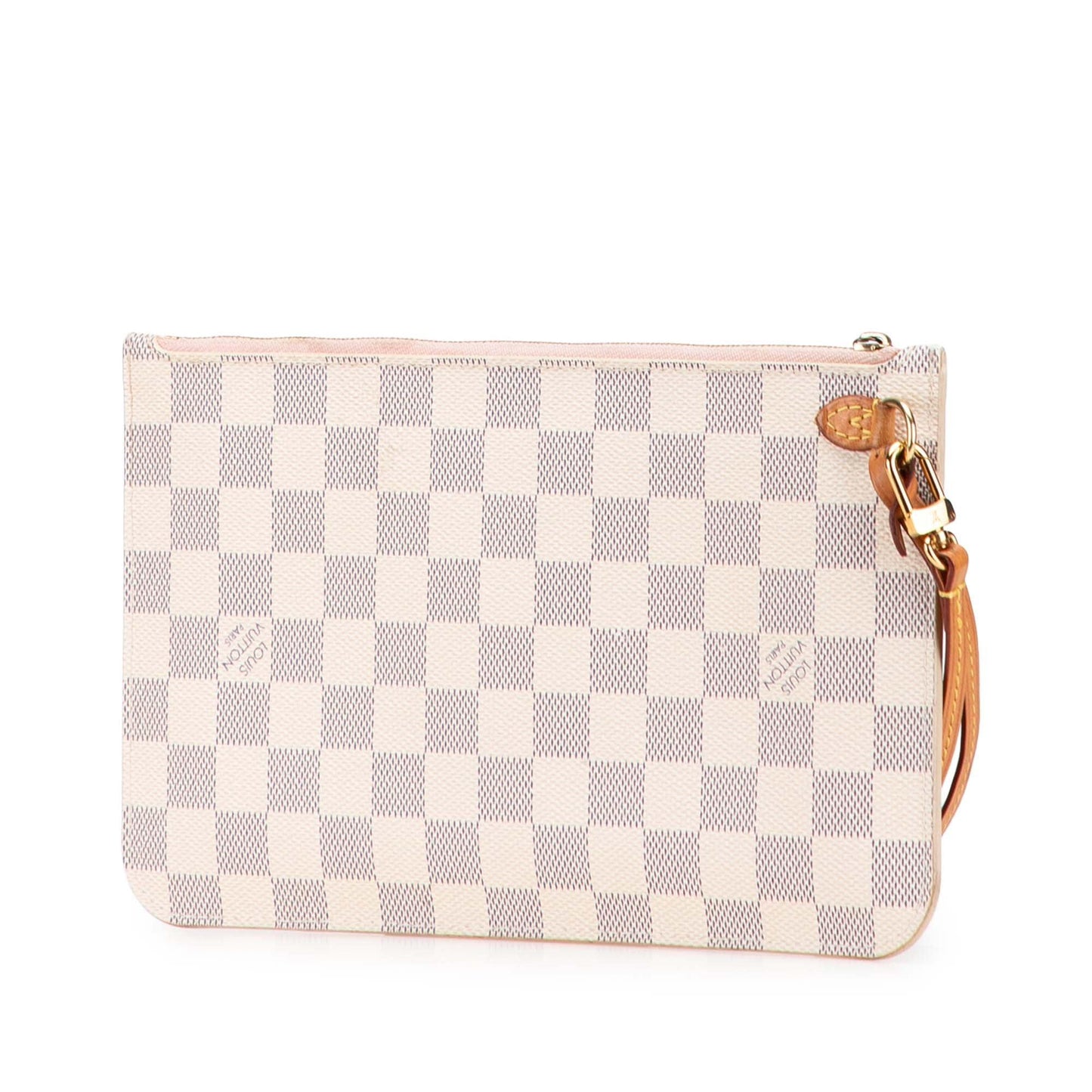 White Louis Vuitton Damier Azur Neverfull MM Pouch