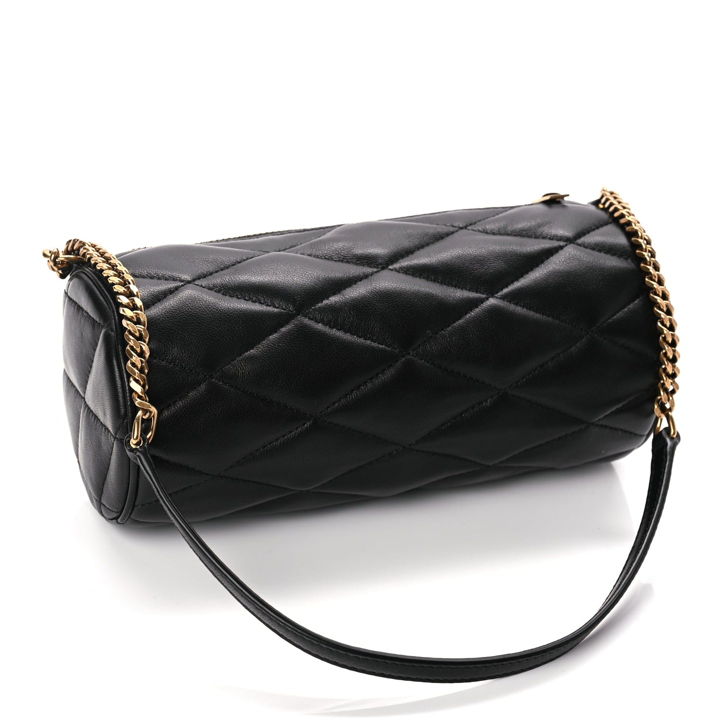 Saint Laurent Lambskin Monogram Mini Sade Tube Bag Black