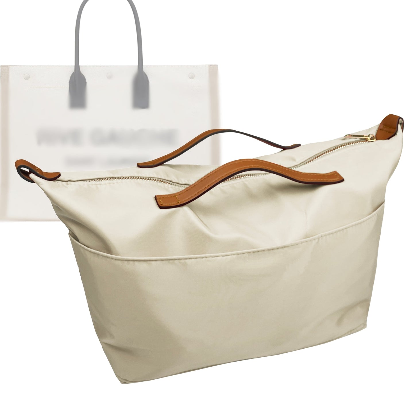 Organizer for [Rive Gauche Large, Saint Laurent (YSL)] Bag Insert (Nylon, Zip Cover with Handle)