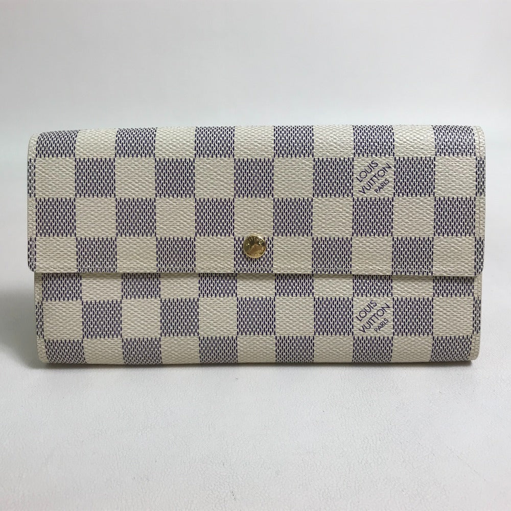 LOUIS VUITTON Long Wallet Purse N61735 Damier Azur Canvas white Damier Azur Portefeuille Sarah Women