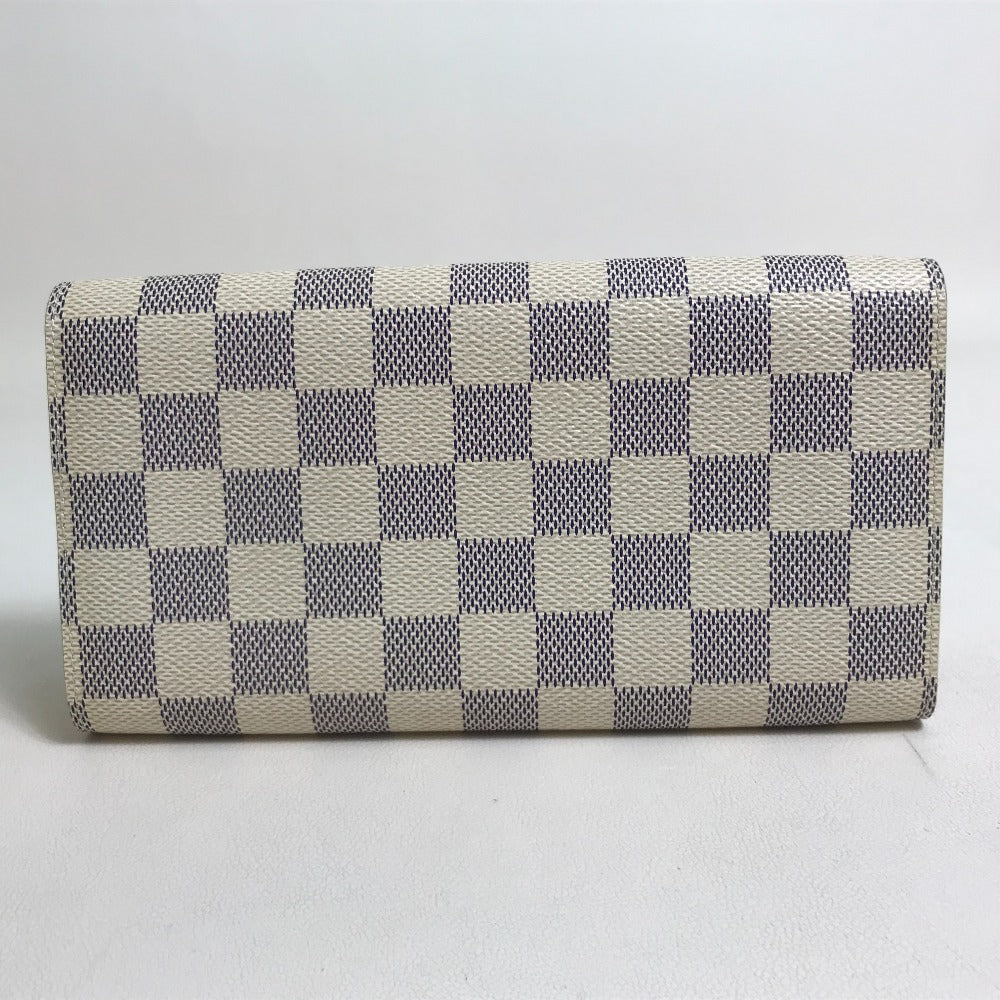 LOUIS VUITTON Long Wallet Purse N61735 Damier Azur Canvas white Damier Azur Portefeuille Sarah Women