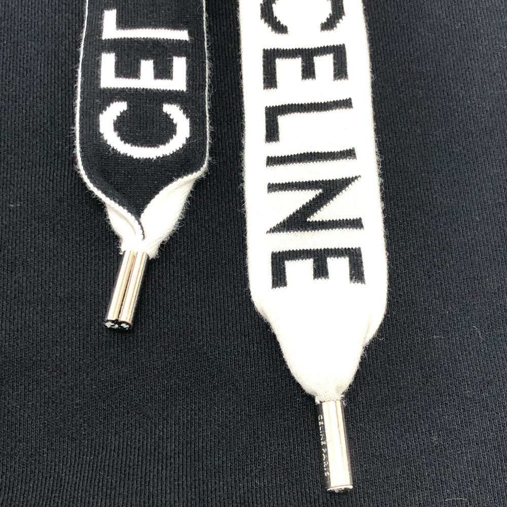 CELINE Hoodie 2Y468670Q cotton black logo laces Hoodie mens XS