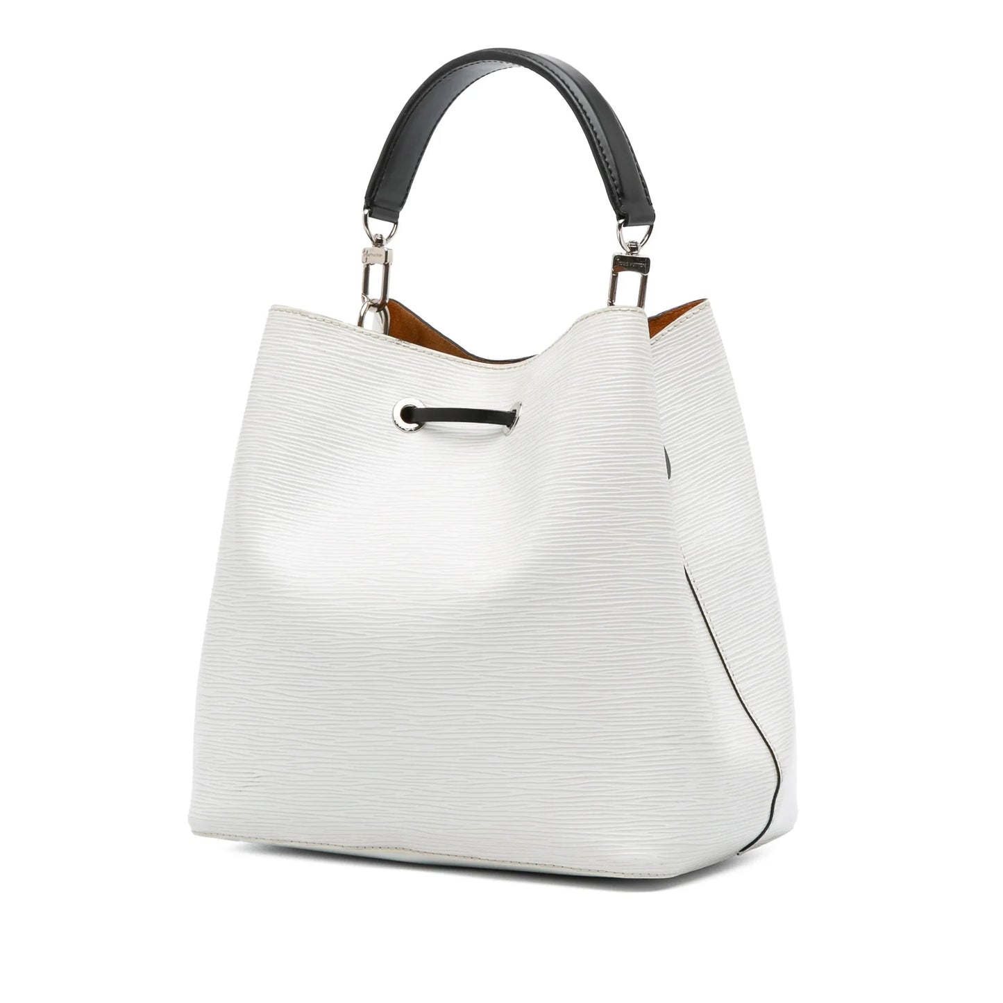 White Louis Vuitton Epi NeoNoe MM Bucket Bag