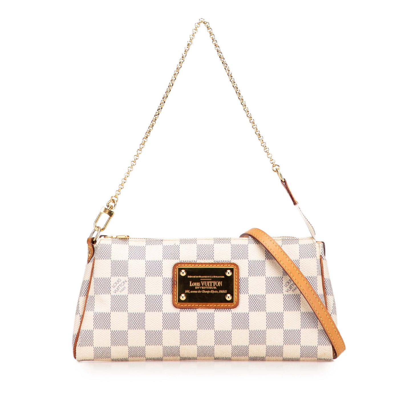 White Louis Vuitton Damier Azur Eva Satchel