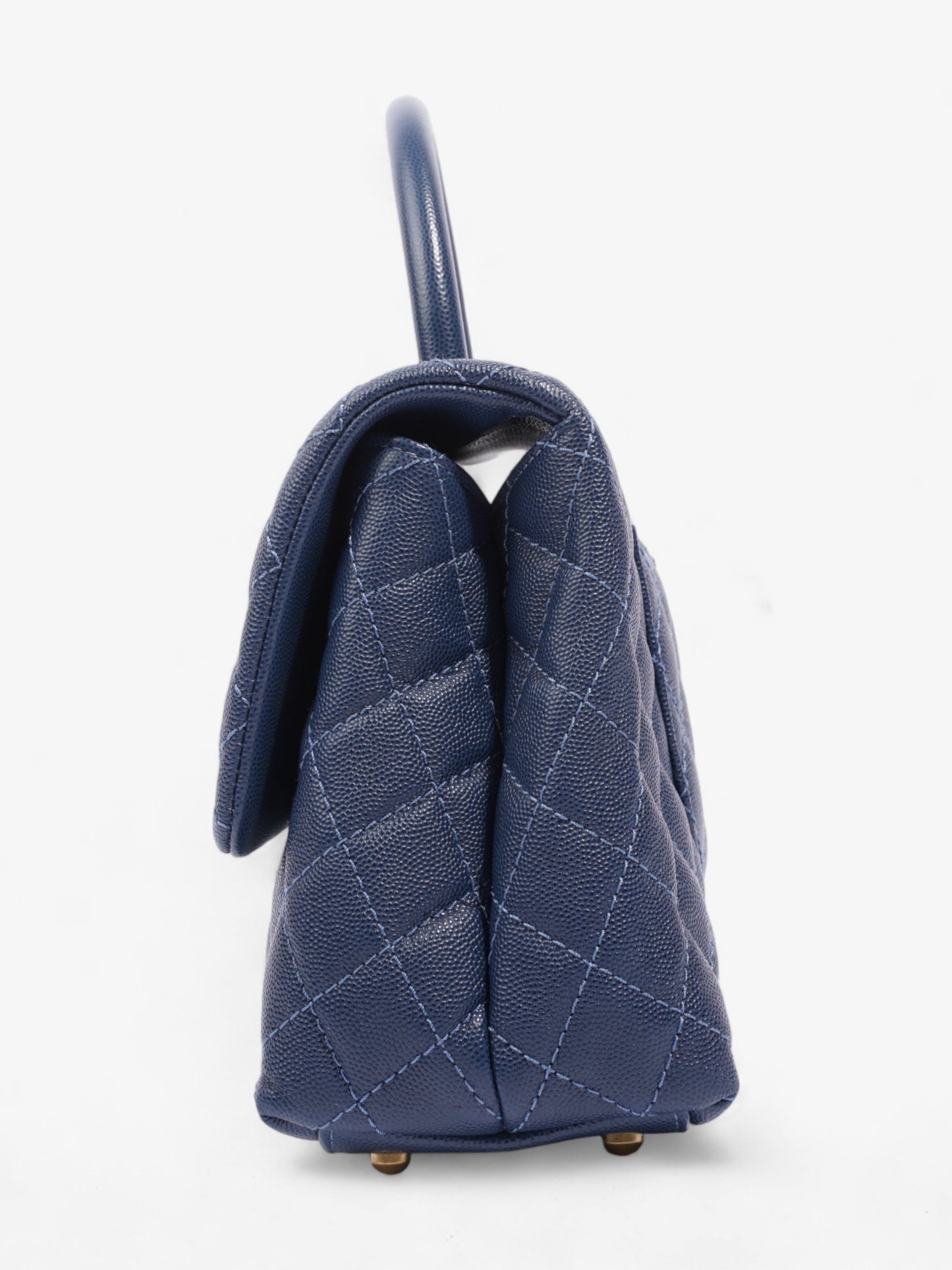 Chanel Coco Handle Flap Blue Caviar Leather Small