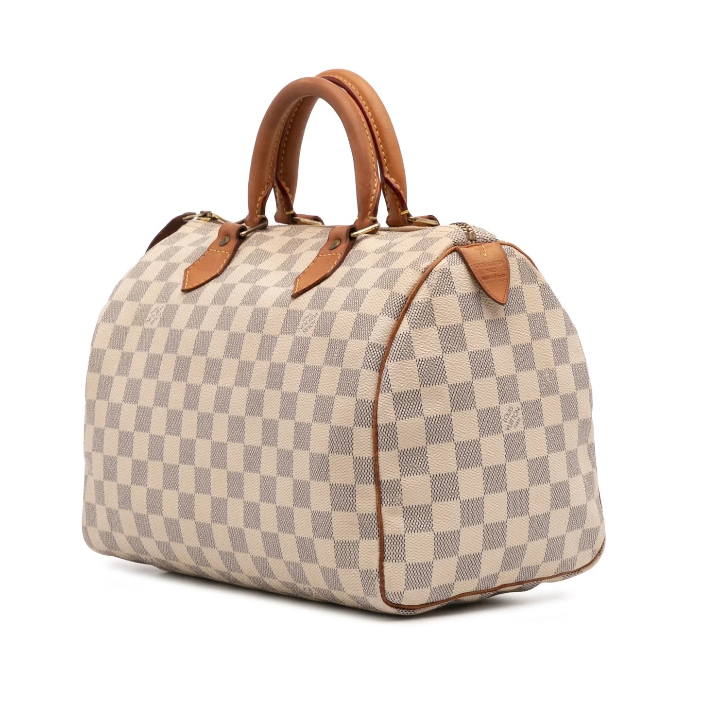 White Louis Vuitton Damier Azur Speedy 30 Boston Bag