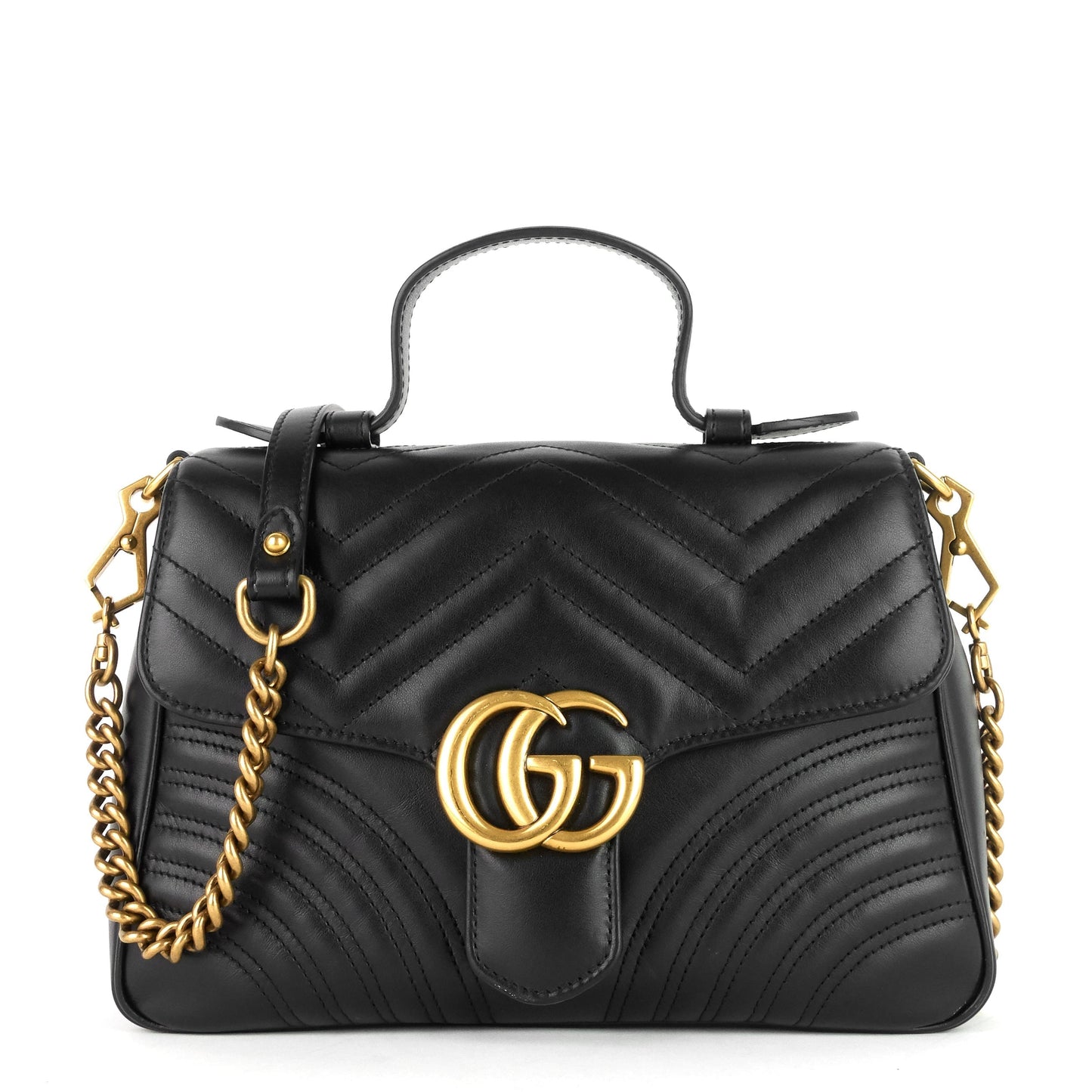 Gucci GG Marmont Small Matelass? Calfskin Top Handle Shoulder Bag