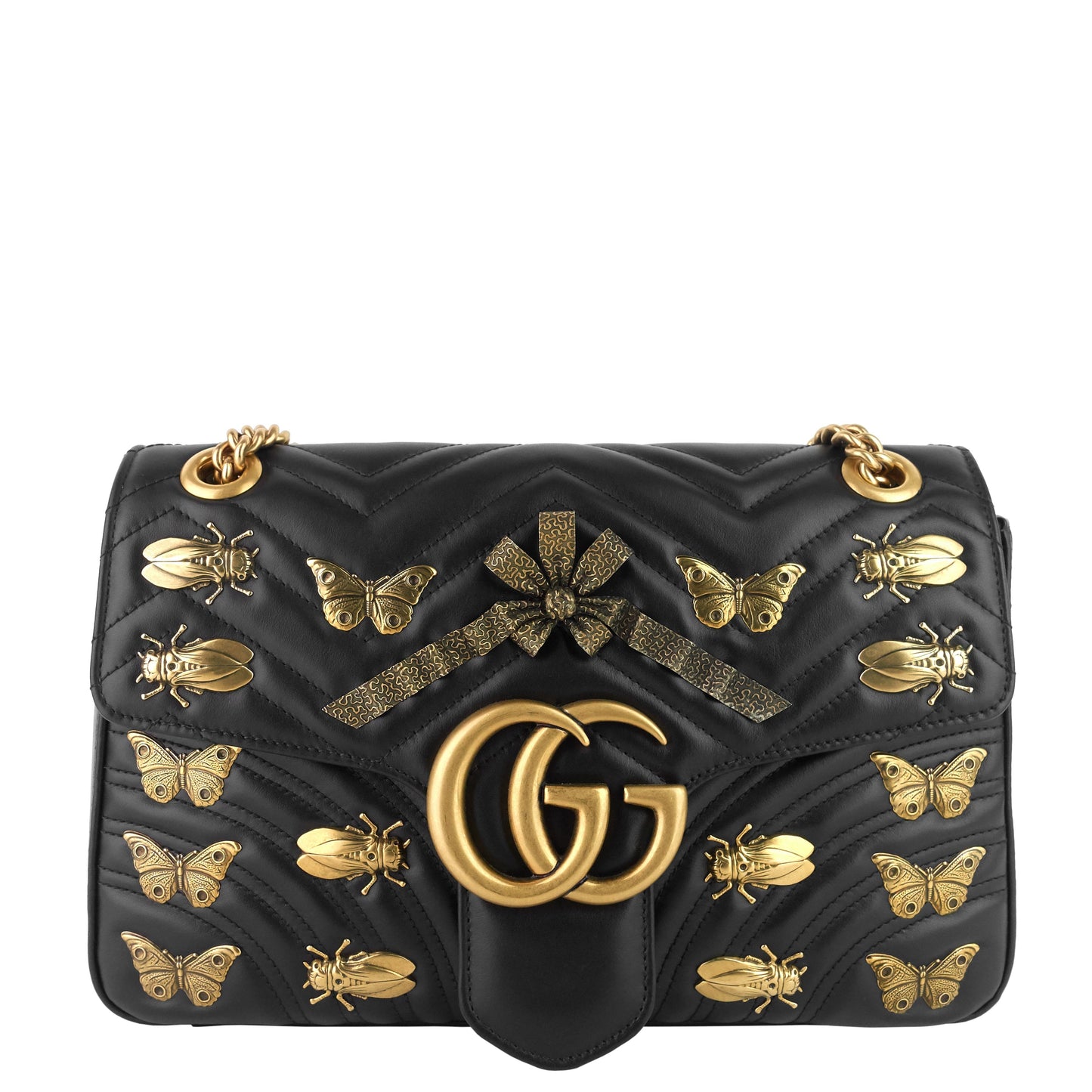 Gucci GG Marmont Medium Insects Matelass? Leather Bag
