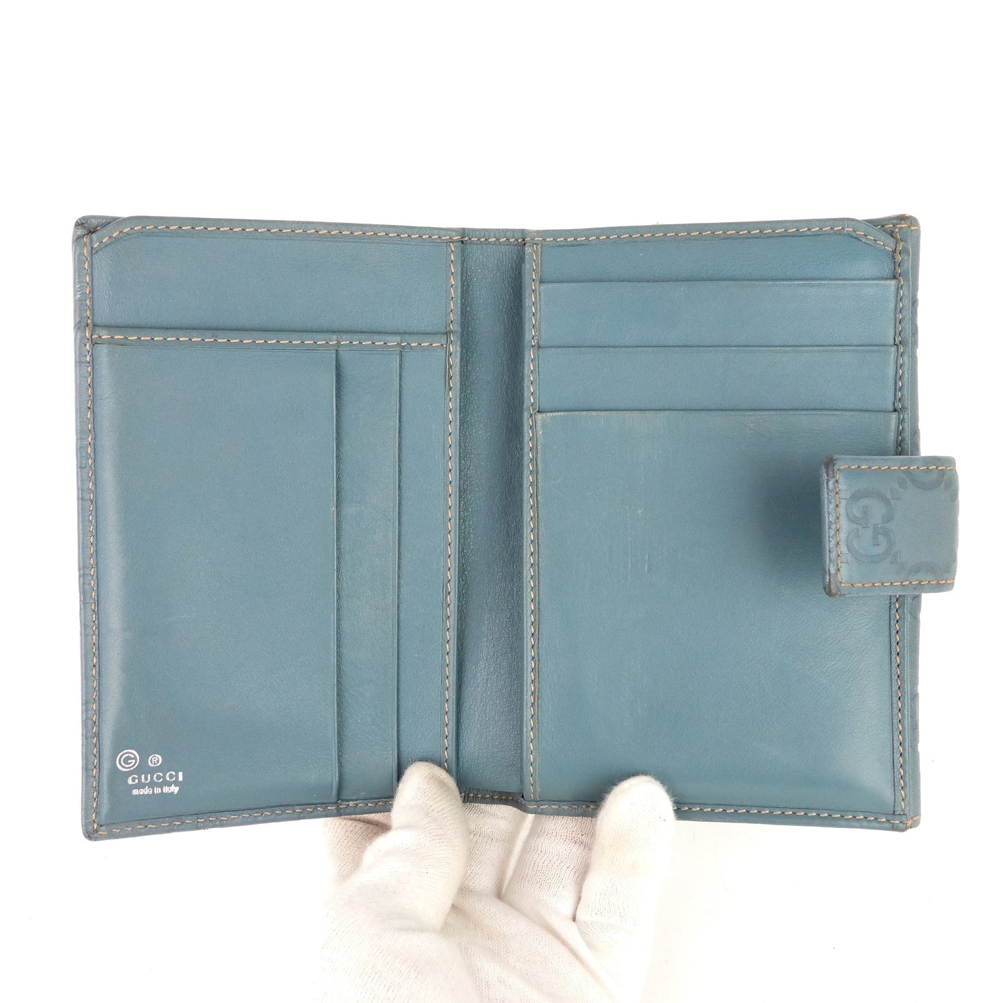 Gucci Guccissima Leather Bifold Snap Wallet