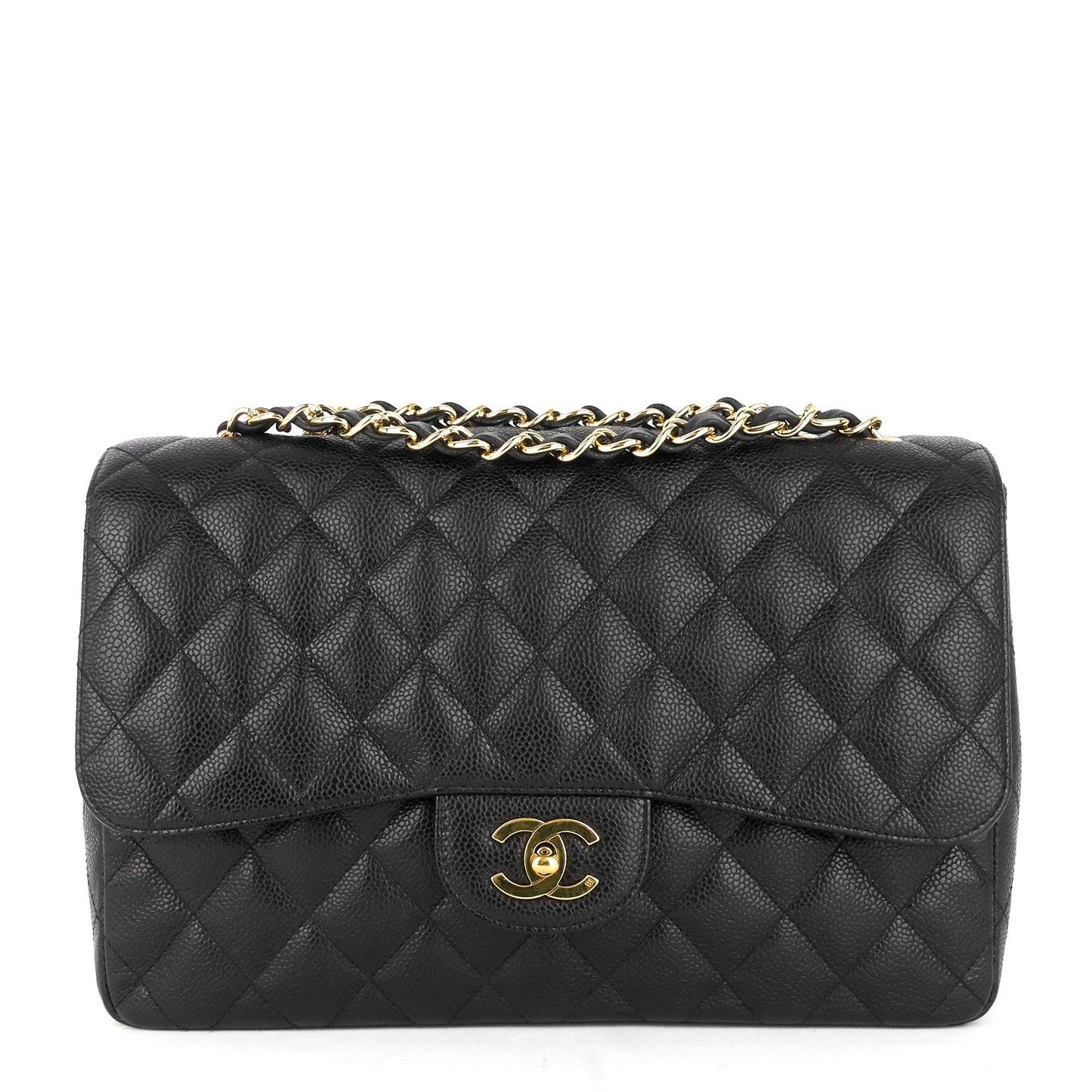 Chanel Classic Single Flap Jumbo Caviar Leather Bag