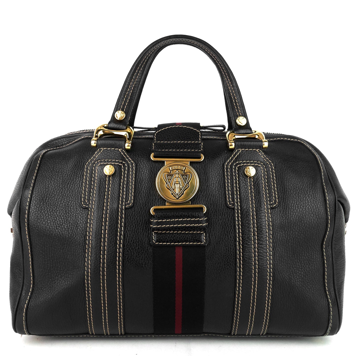 Gucci Aviatrix Large Leather Boston Bag