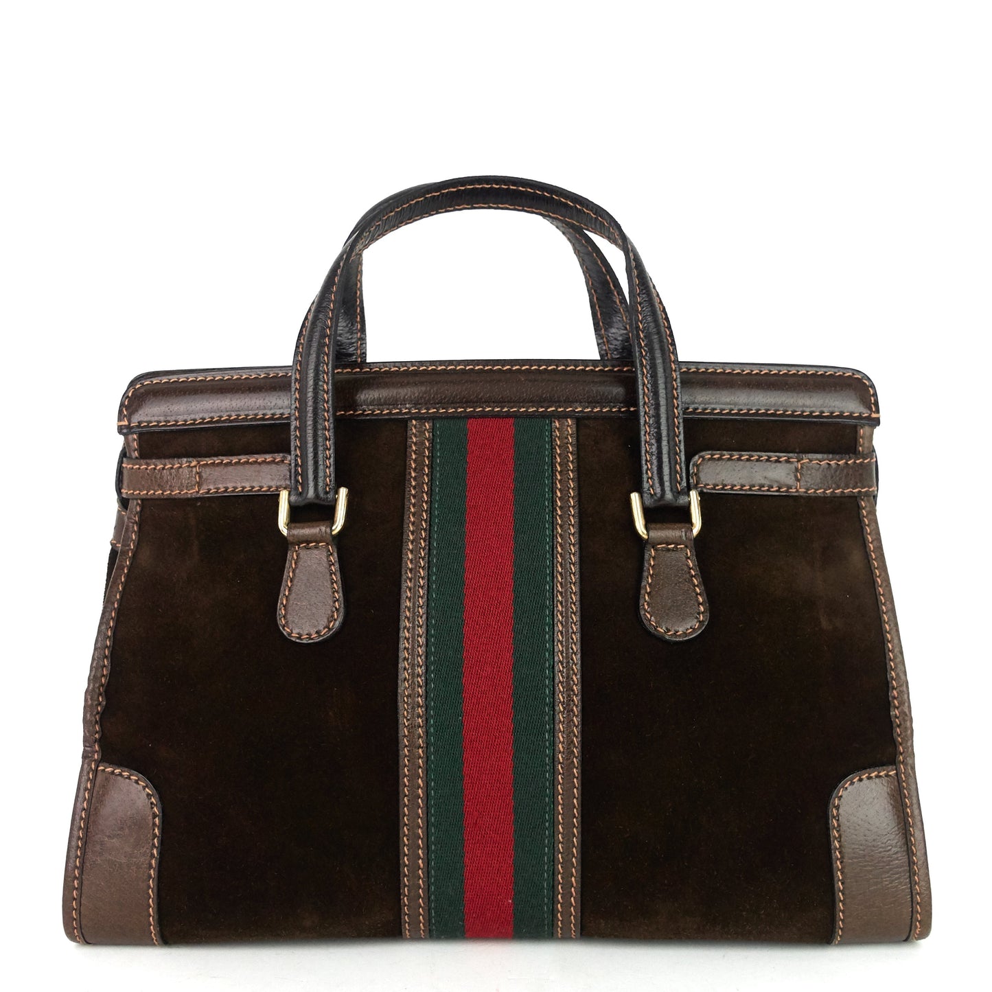 Gucci Suede Web Stripe Tote Bag