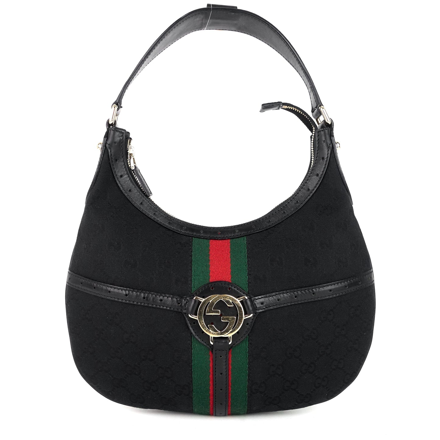 Gucci Web Reins GG Canvas Hobo Bag