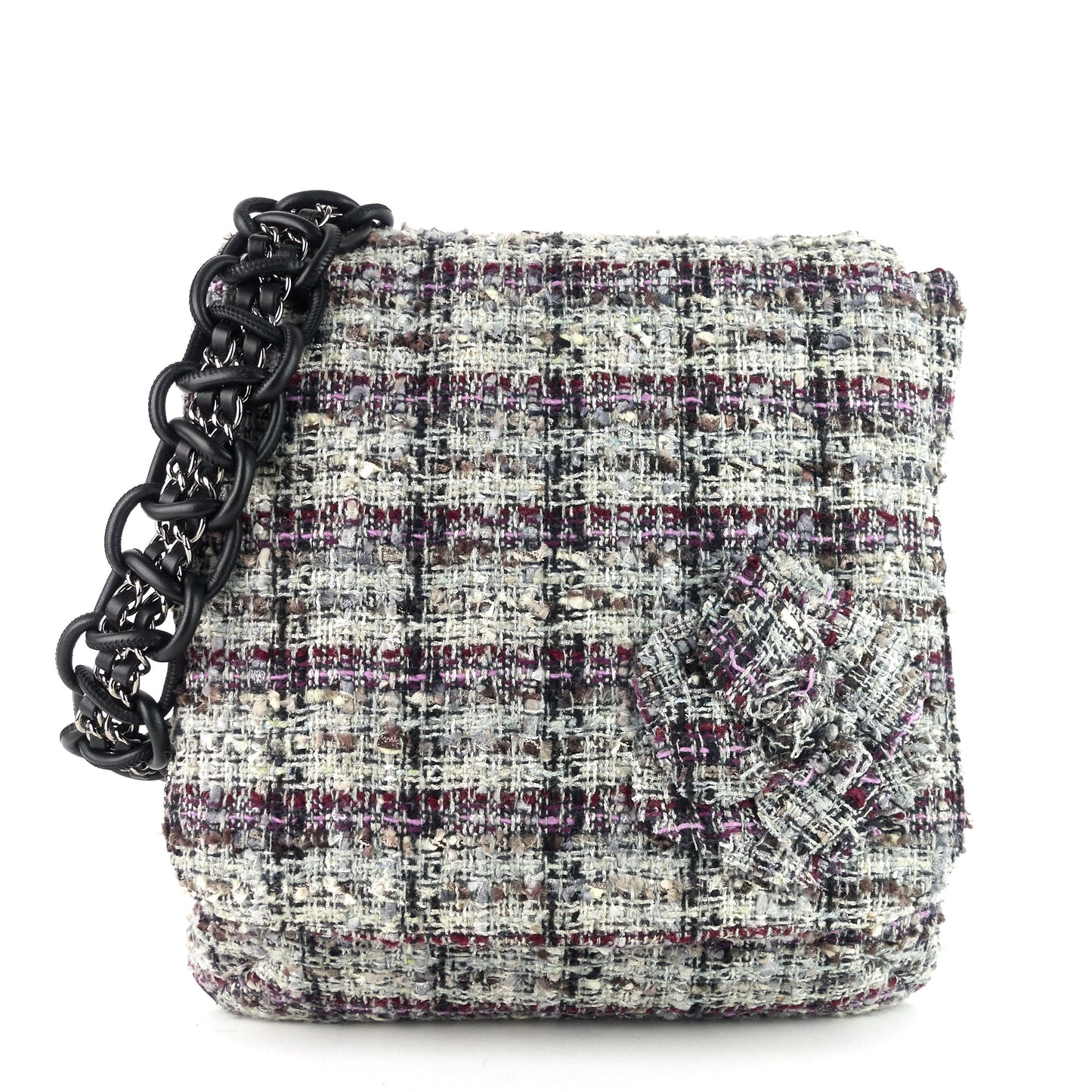 Chanel Floral AppliquÃ© Tweed Messenger Bag