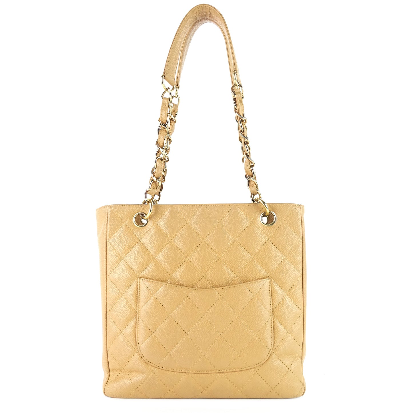 Chanel Petite Shopping Tote Quilted Caviar Leather Bag
