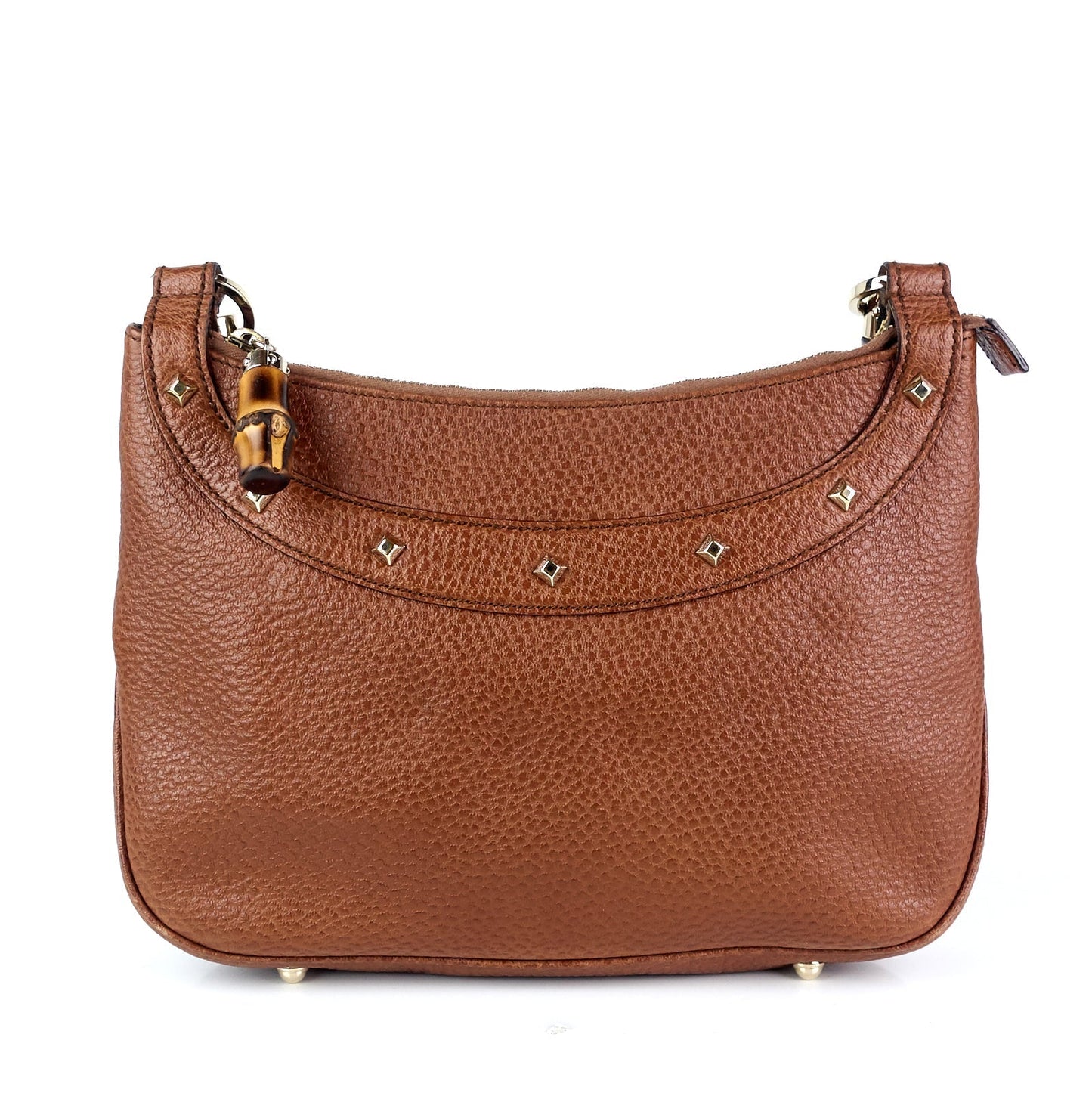 Gucci Jackie Pebbled Leather Bamboo Handle Bag