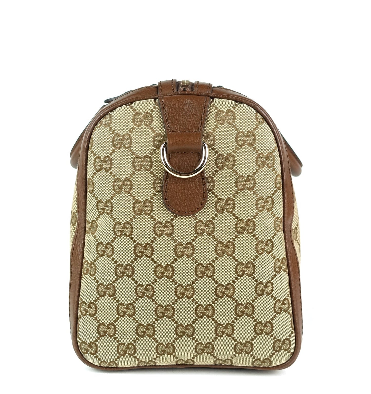 Gucci Monogram Canvas Web Boston Bag with Strap